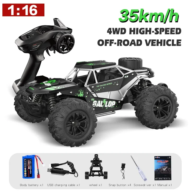 Boys Beginner Hobby RC Vehicle, 1/16 4WD Off-Road Model Buggy, Remote Climbing Toy for Outdoor Scene Fun Activity