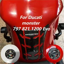 3D per Ducati Monster 797 821 1200 Evo Carbon brasatura tappo serbatoio carburante adesivo moto Refitting decalcomania antigraffio