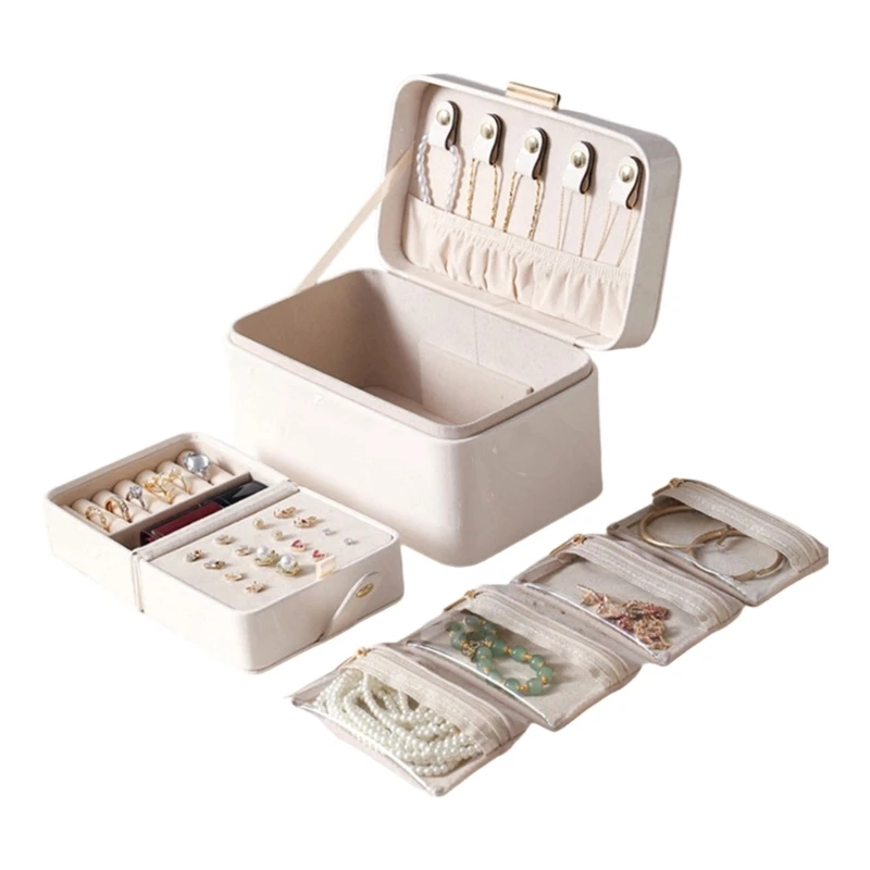 

C71D PU Jewelry Organizers Box Portable Compact Travel Storage For Women Accessories