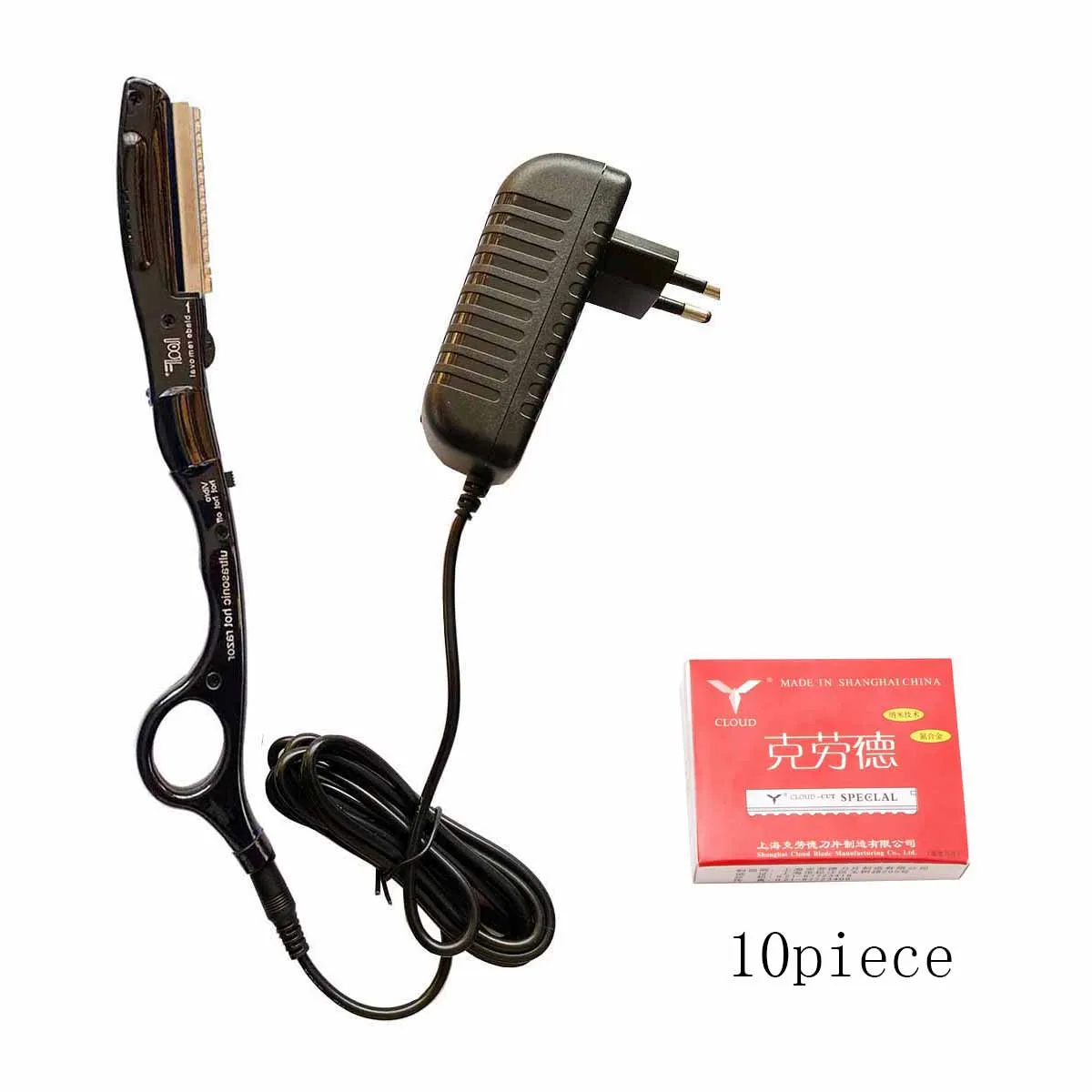 wholesale ultrasonic hot vibrating Razor for hair cut +10 pieces of super quality  razor blades