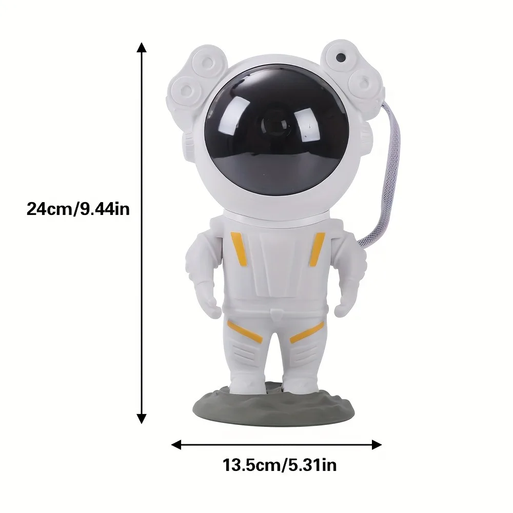 Astronaut Star Projector: Galaxy Space Night Light with 360° Rotation, Remote Control, and Detachable Base - Perfect for Bedroom