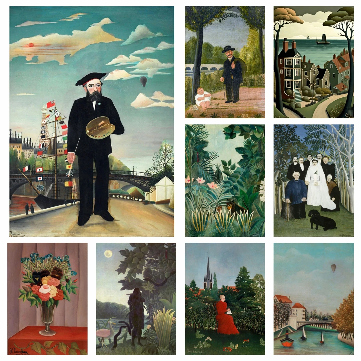 DIY Diamond Art Painting Kits Henri Rousseau Famous Painting Exotic Forest Jungle Embroidery Mosaic Cross Stitch Home Decor Gift