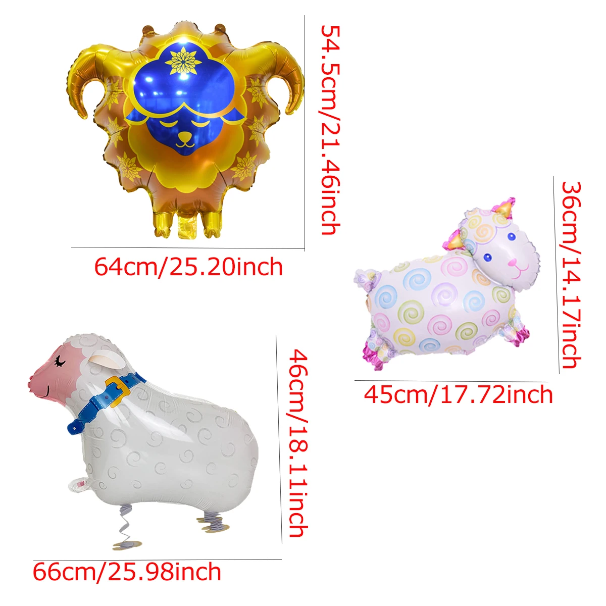 3pcs Mini Sheep Foil Balloons Walk sheep Air Balloons Id al-Adjha Decorations Corban Globos