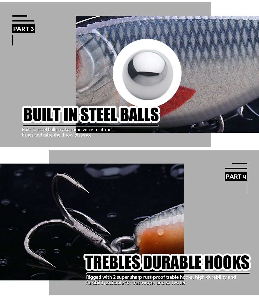 Agoie Langsam sinkende Jerkbait-Slider-Köder zum Angeln, 9 cm, 21 g, Hecht-Wobbler, Wobbler, Angelköder für Barsch, Forelle, Zander – Detail 6