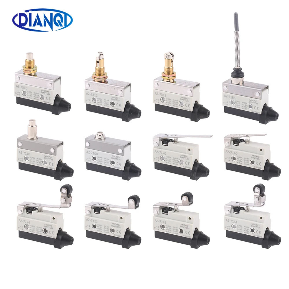 1pc 10A 250VAC AZ-7144 7310 7311 7120 7166 7310 7121 Micro Switch Travel Limit Switch  Straight 90 Degree Roller Lever