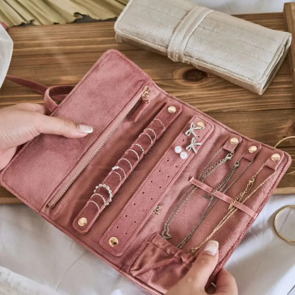 

Lace Up Velvet Jewelry Packing Bag Earrings Large Capacity Jewelry Storage Bag Organizer Bracelet Necklace Velvet Jewelry Holder