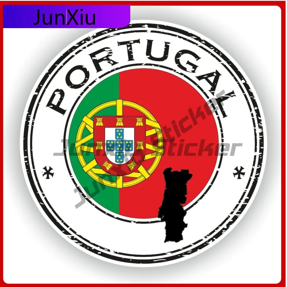 

Portugal Seal Round Flag Funny Unique Bumper Anti UV Car Styling Vinyl Decal For Car Truck SUV Window Bumper Laptop
