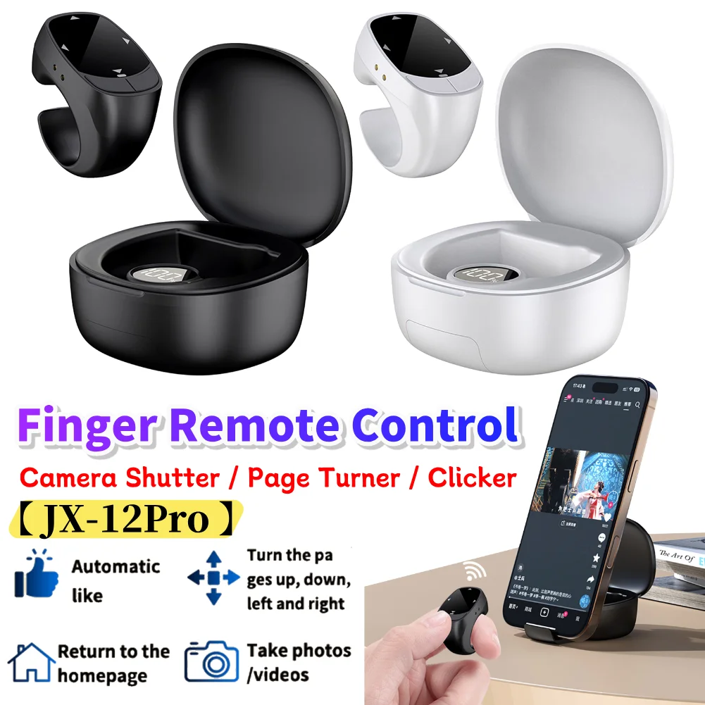 

Пульт дистанционного управления BT Камера Запись видео Дистанционное дистанционное кольцо прокрутки Сенсорный экран Переворот страниц для iPhone Android