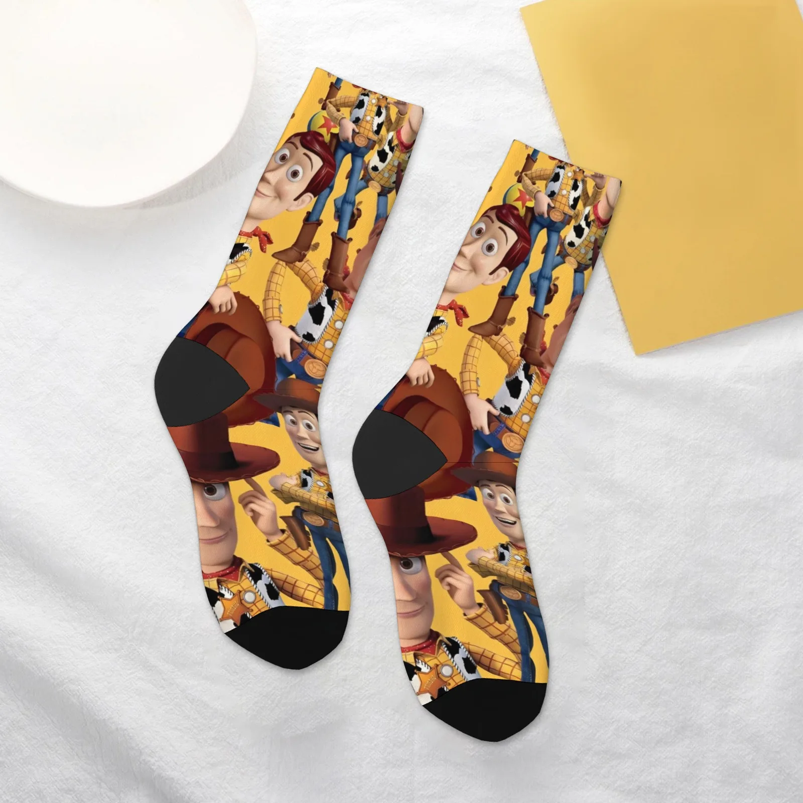 

Toy Story Woody Theme Harajuku Print Street Hip Hop Socks Novelty Compression Socks Soft and Comfortable Unisex Holiday Gift
