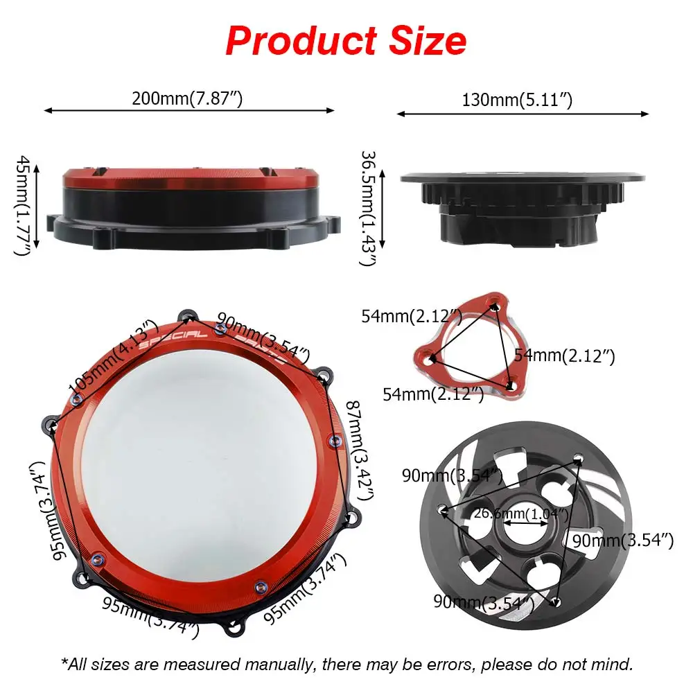For Ducati V4 Multistrada Panigale Streetfighter  Diavel 2018-2024 Motorcycle Front Clear Clutch Cover Protective Kit