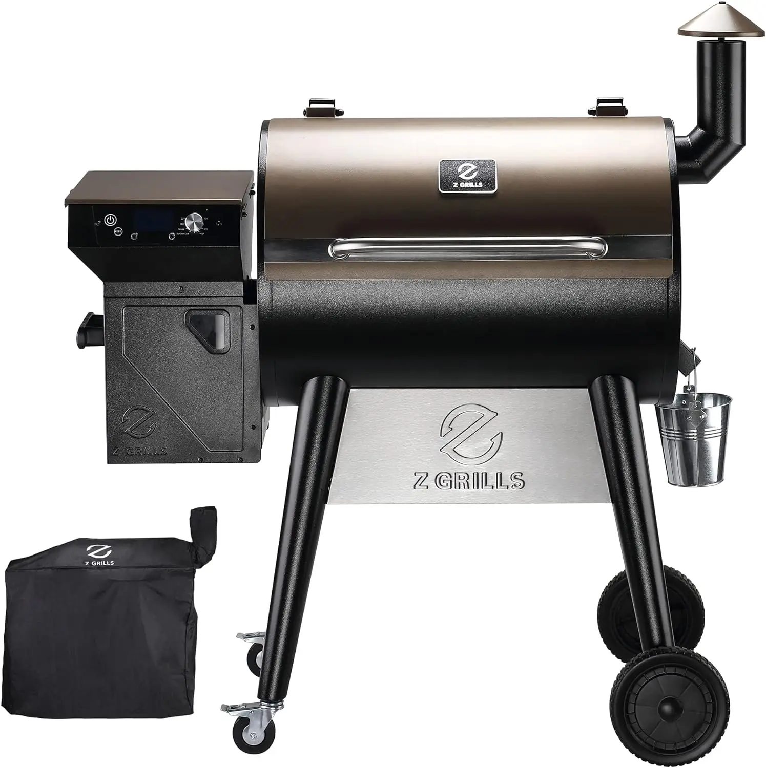 

Z GRILLS Upgrade 8 in 1 Wood Pellet Grill & Smoker for Outdoor Cooking, BBQ Grill with PID 2.0 Controller, LCD Screen, 697 sq,