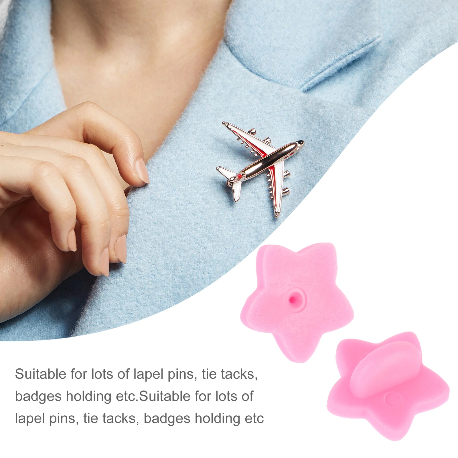 

100Pcs Star Shape Pin Backs Lightweight Durable Lapel Pin Back Keepers for Tie Tacks Badge Holders Practical Design