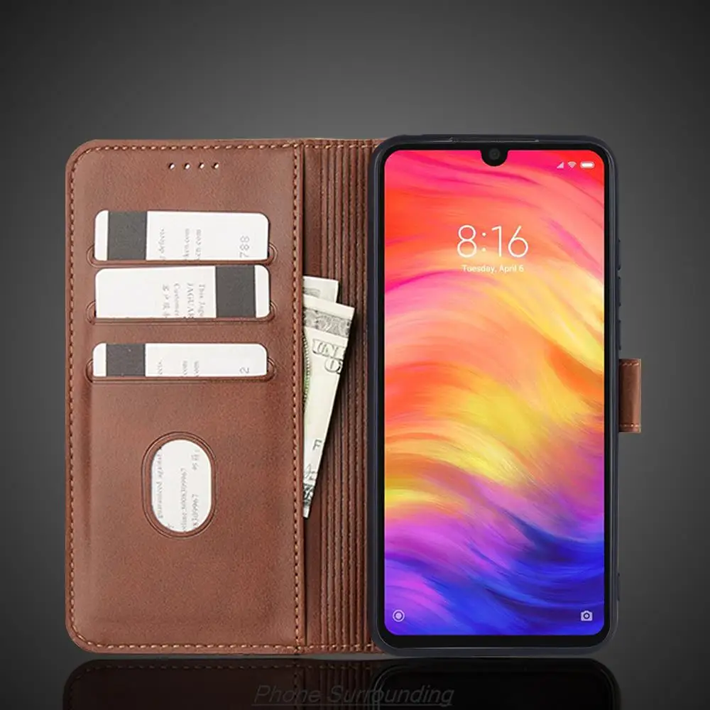 Redmi Note7 Case Wallet Flip Cover Leather Case for Xiaomi Redmi Note 7 Pro 7S Pu Leather Bags protective Holster Fundas Coque