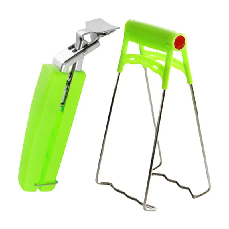 Pinça de panela quente cozinha anti-escaldante braçadeira placa quente tigela retriever acessórios de microondas 2 pçs clipes de tigela quente de aço inoxidável