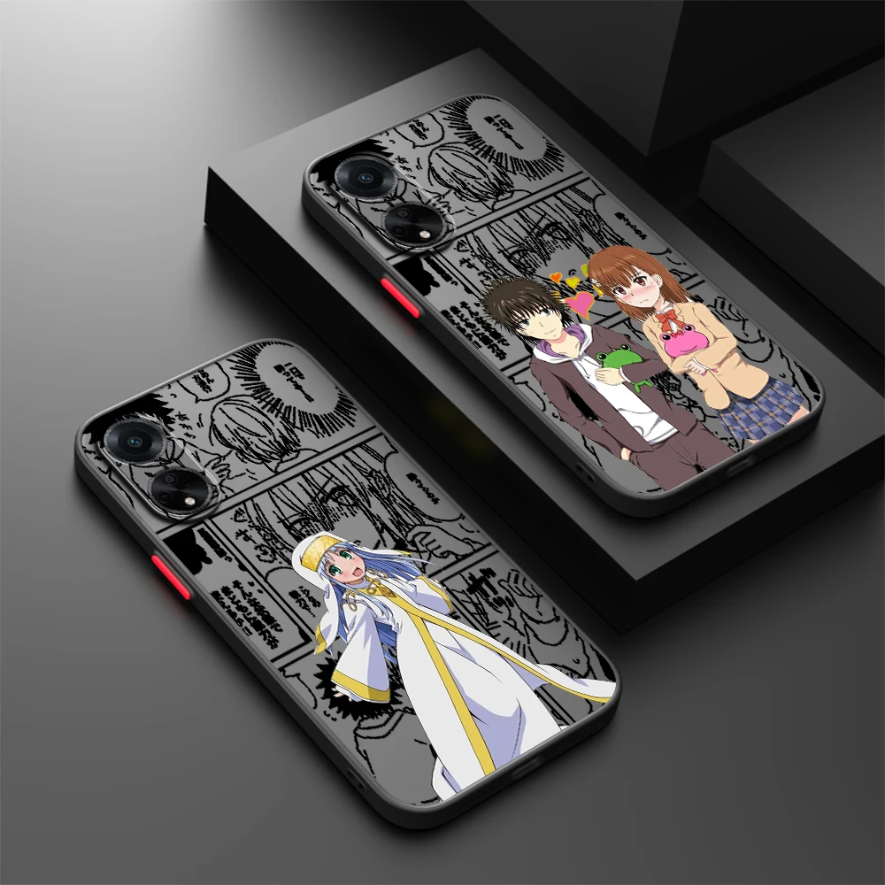 A Certain Magical Index Frosted Translucent For OPPO X5 X3 A54S A5 A94 A16 A53S A57 A74 A72 A96 A98 A78 5G Back Phone Case