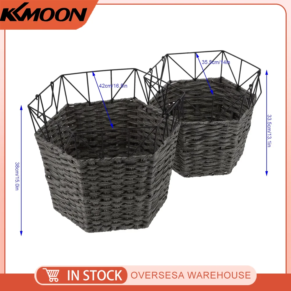 2PCS Wrought Iron Dirty Clothes Basket Laundry Basket Storage Organizer Home Supplies Laundry Basket Clothes Basket Storage