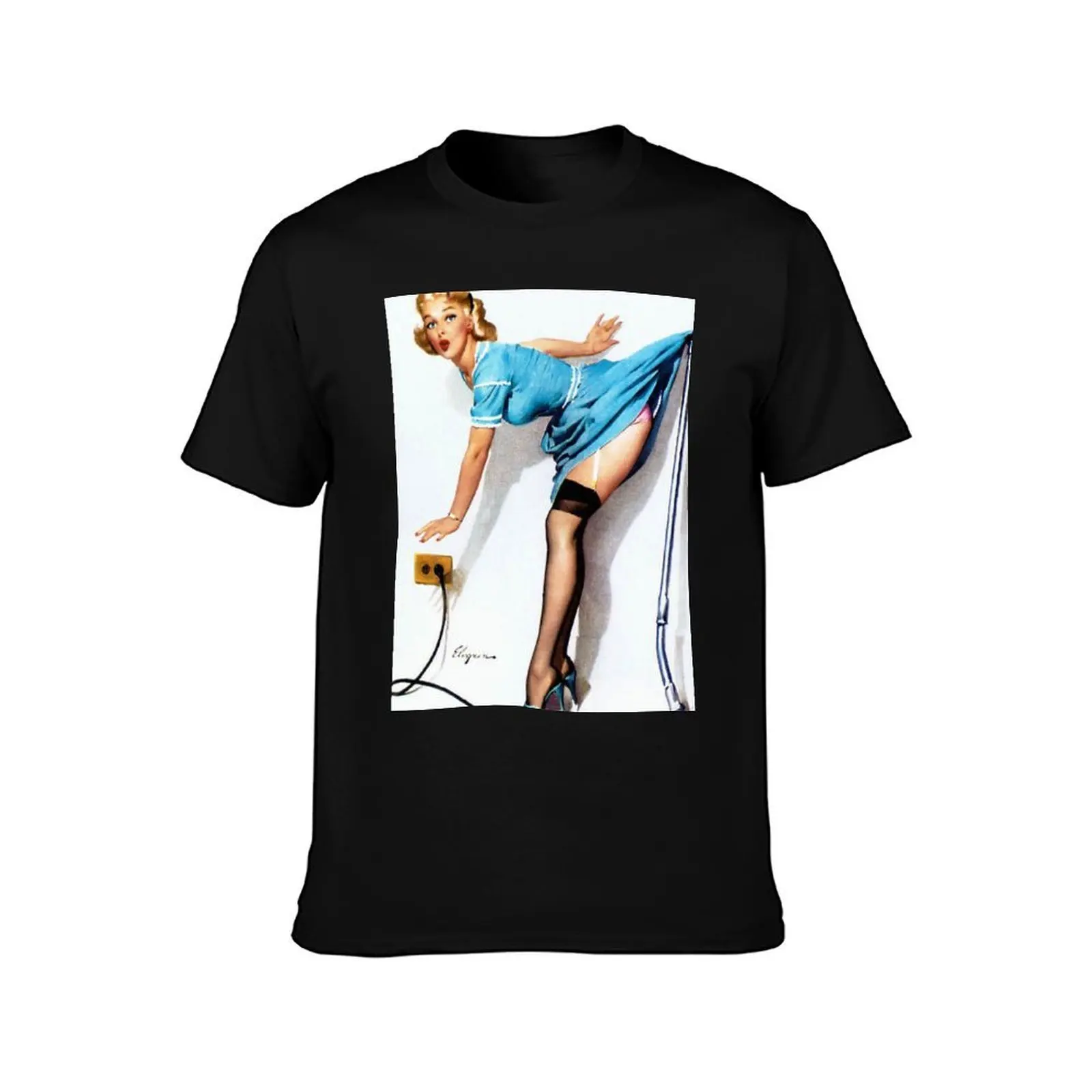 Pin-Up Girl - Elvgren - Vintage T-Shirt Plus Size Basic Cotton T-Shirt