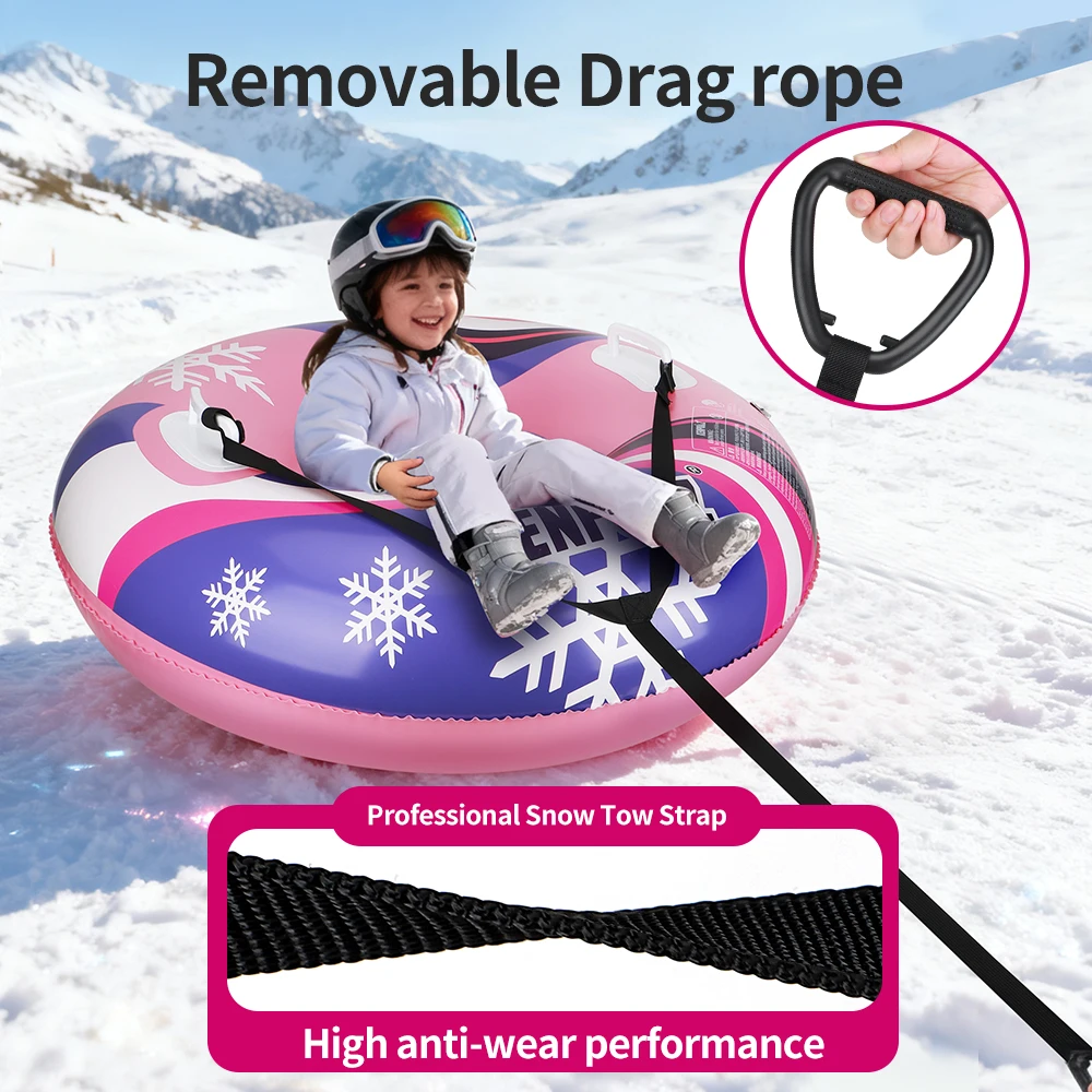 Kenpuaz الأزرق والأحمر نفخ السلامة غير عرضة الكراك أنبوب الثلج الدائري الشتاء مقاوم للماء رشاقته PVC مقبض بلاستيكي ثابت #6