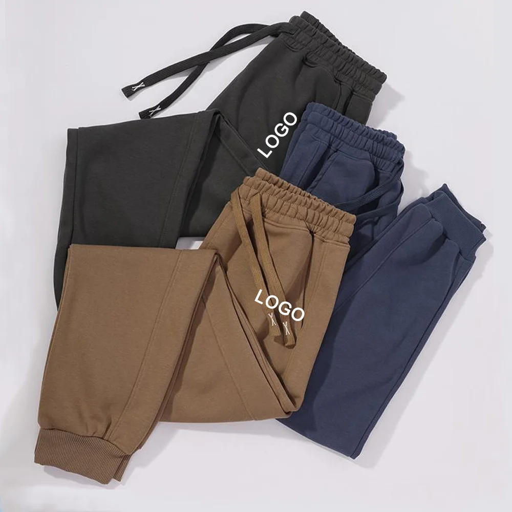 

Настройте свой логотип, весенние и осенние хлопковые спортивные штаны, высококачественные вязаные джоггеры с манжетами, стильные брюки для фитнеса.