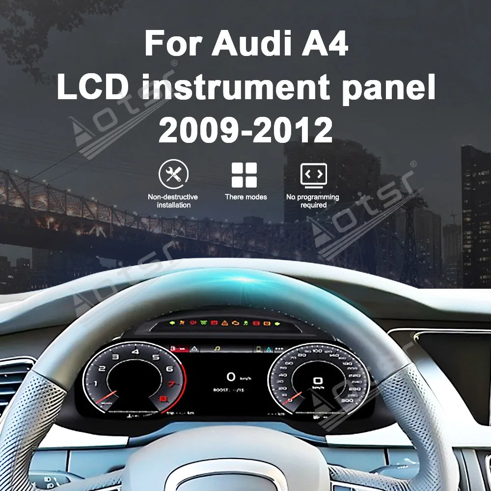 Digital Cluster For Audi A4 2009-2012 LCD Instrument Panel Dashboard Visual Plug Play Strong Compatibility Stable Performance
