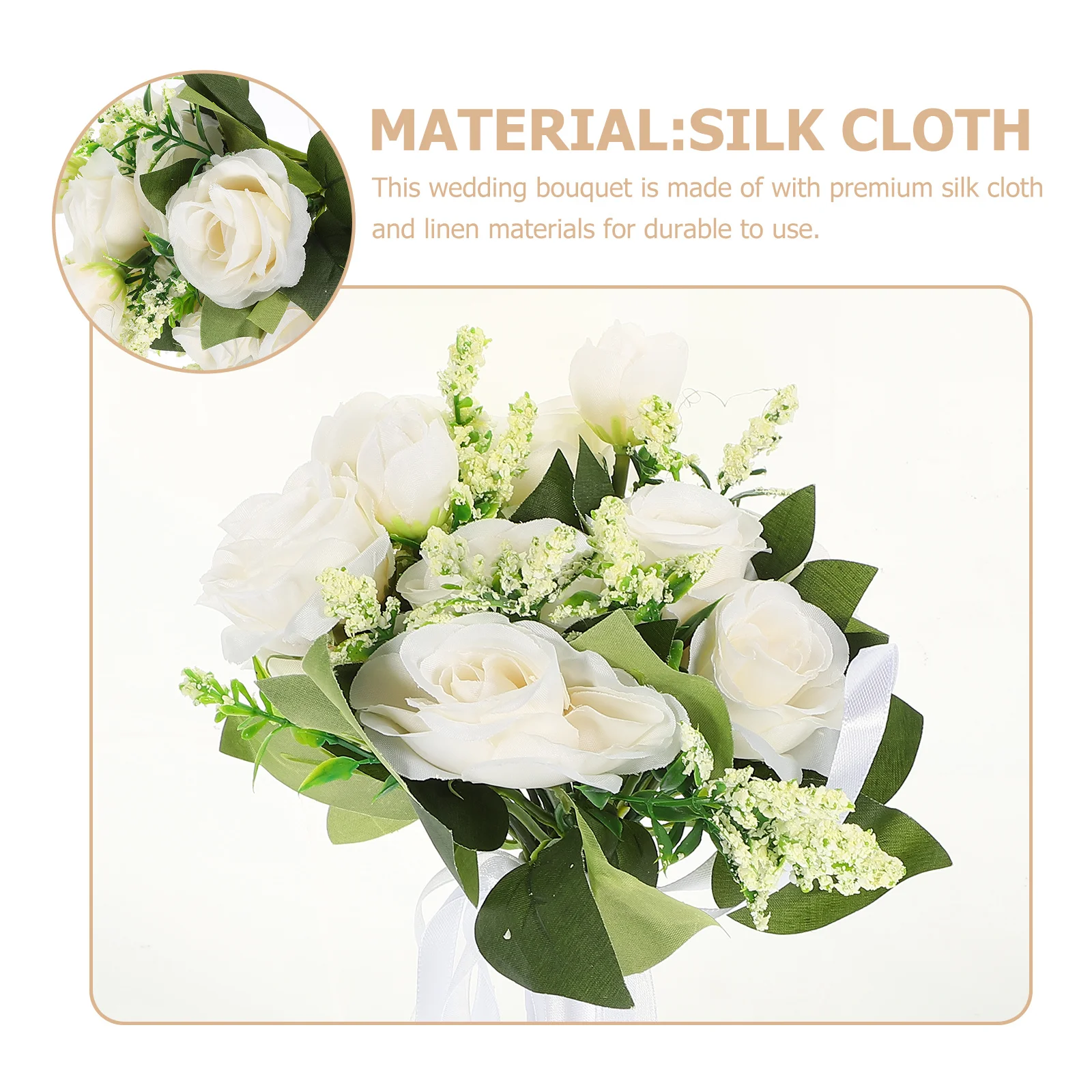 TOKIDNY باقة الزفاف زهرة اصطناعية مزخرفة محمولة لنمط رمي حفلات الزفاف