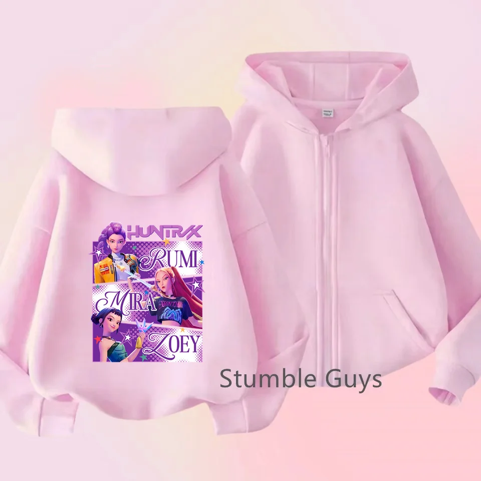 

Kpop Devil Hunter Coat Children's Huntrix Dumb Tiger Cartoon Fashion Loose Top Hip Hop SportswearChildren's Girls' Clothes Hoode