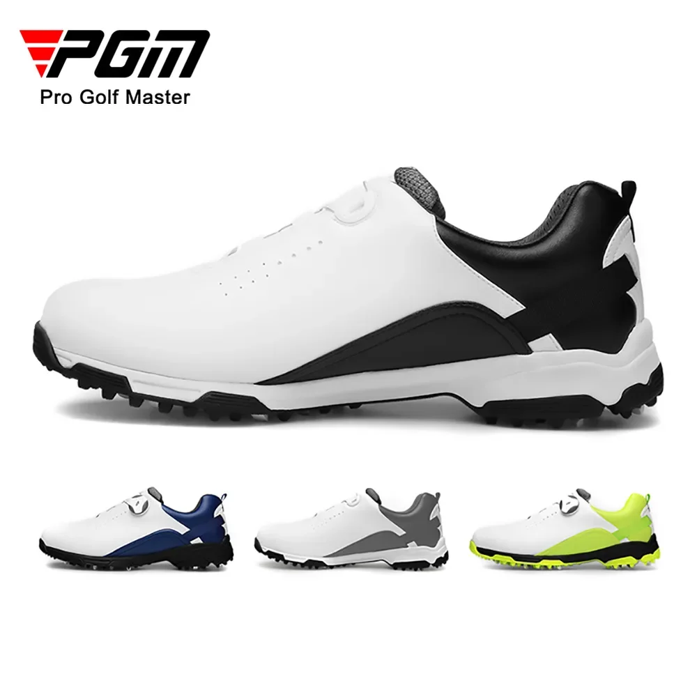 PGM Golf Shoes Men's Waterproof Breathable Golf Shoes Male Rotating Shoelaces Sports Sneakers Non-slip Trainers XZ143