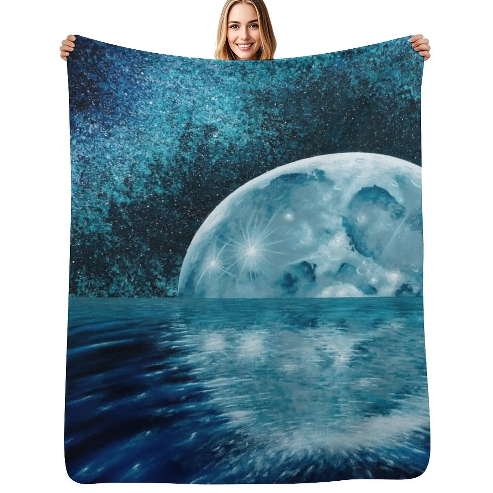 Lunar Mirror Throw Blanket cosplay anime Beautifuls Luxury Brand Travel Beach Plaid Blankets