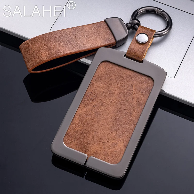 Car NFC Digital Card Key Case Cover Zinc Alloy Leather Car Smart Key Shell For BMW New 5 7 Series X5 X7 535le 2022 Accessories