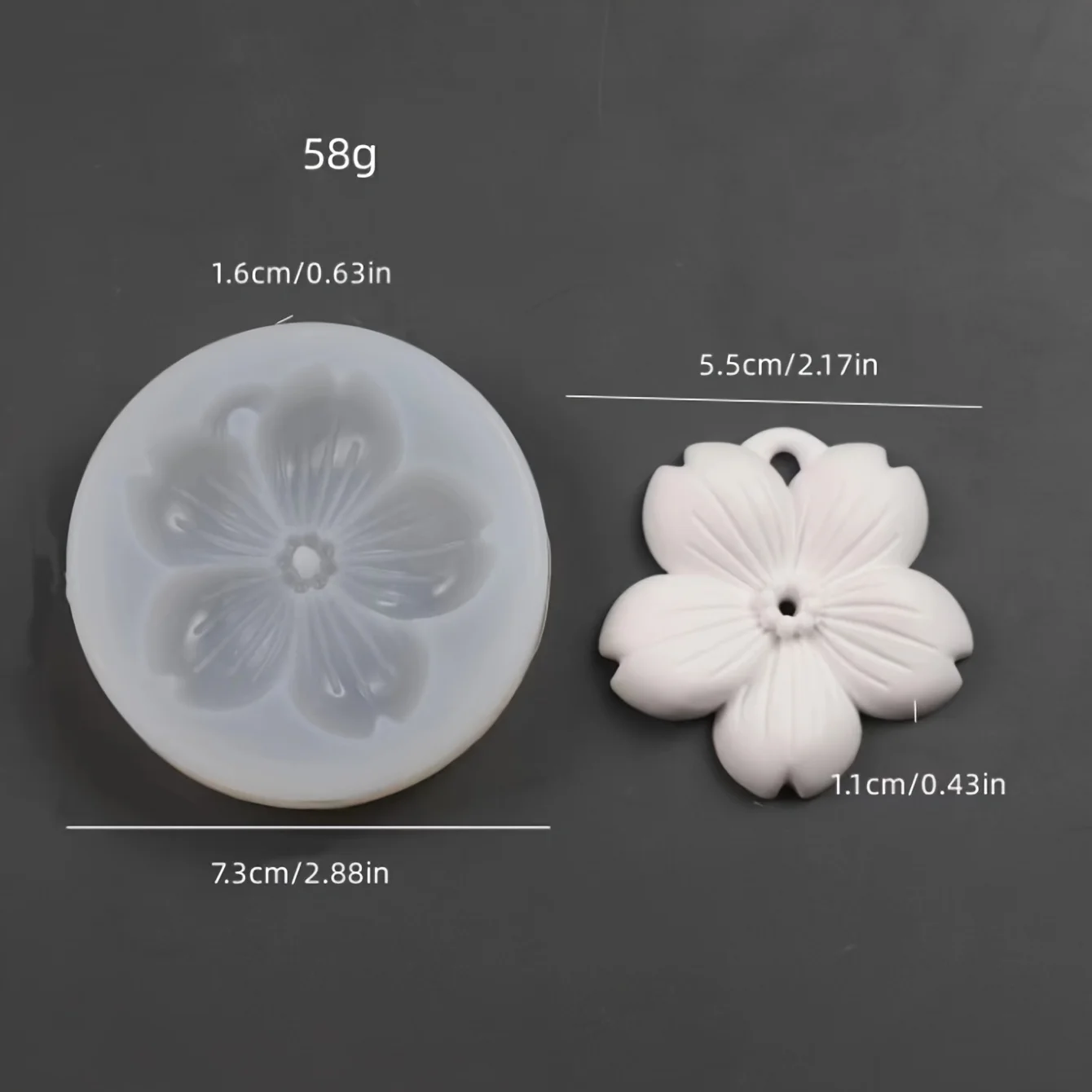Kirschblüten-DIY-Aromatherapie-Form, Gipsmaterialien, Auto-Lufterfrischer, Kleiderschrank-Wachsplatten, Kirschblüten-Silikonformen – Detail 2