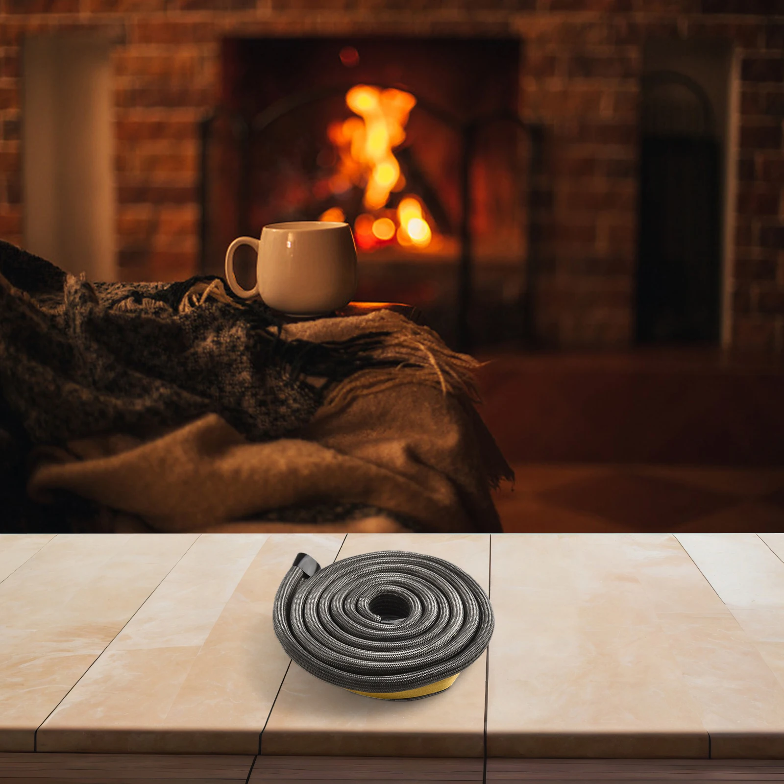 2m Long Flat 10mm Fiberglass Rope for Stove Oven and Fireplace Door Seals Thermal Insulation Fireproof Application