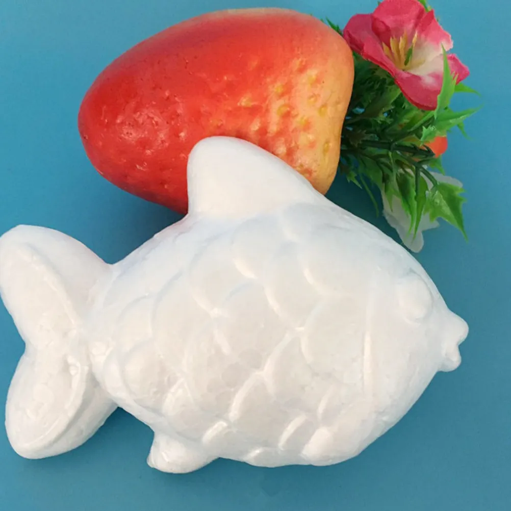 10Pcs White Foam Fish Craft 11Cm Educational Children DIY Painting Project Preschool Kindergarten Church Activity Ornament