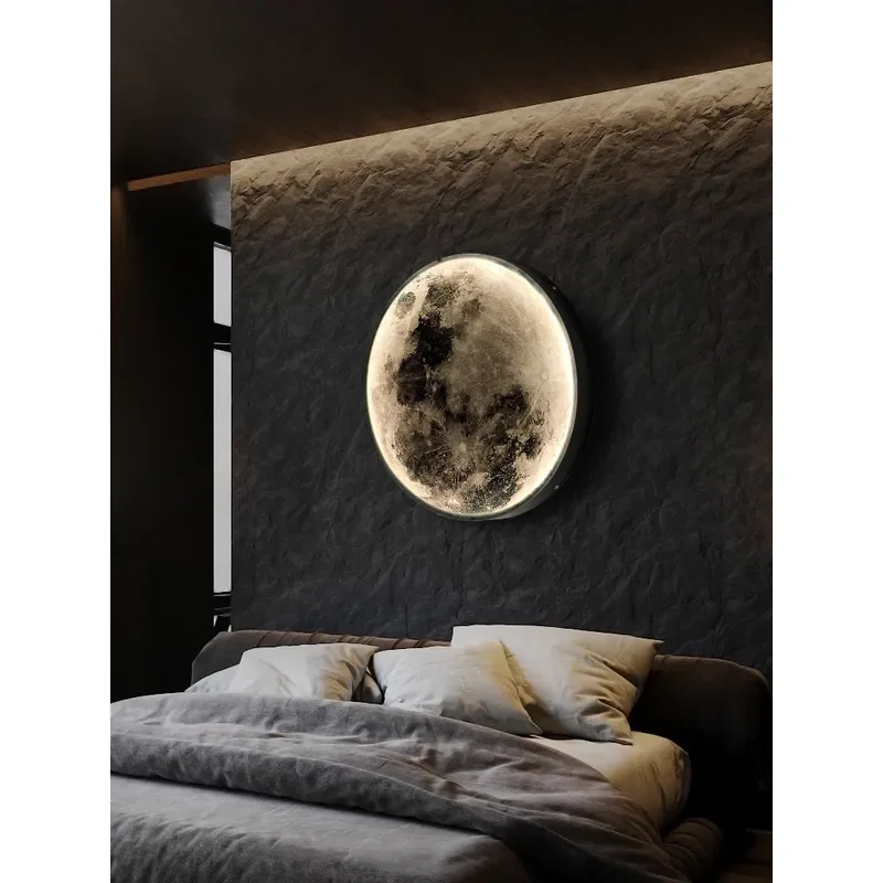 for Designer Modern Cross Border E Commerce Bedside Lamp Moon Wall Lamp Minimalist Mural Lamp Living Room Decorative