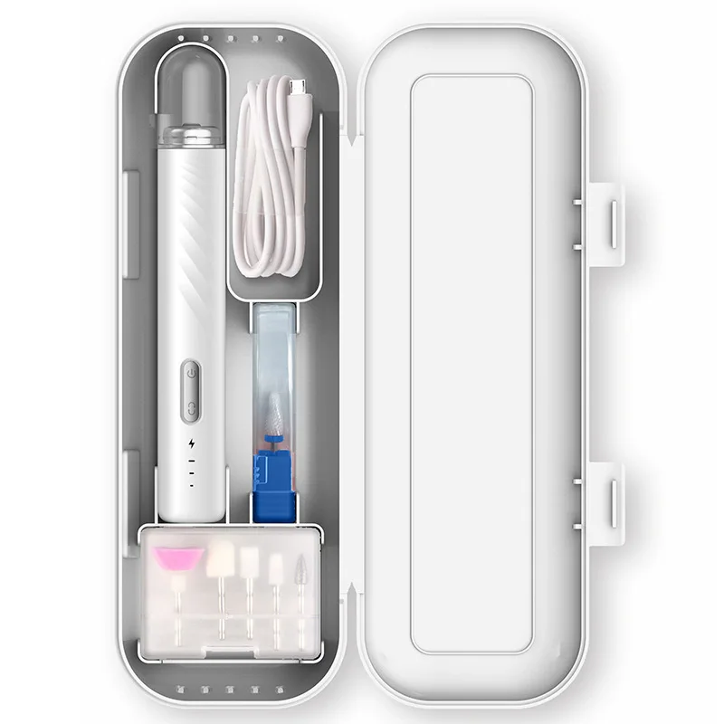 

【 Быстрая зарядка через USB + 3-скоростная регулировка】Портативная электрическая пилочка для ногтей: устройство «все в одном» для маникюра/удаления/полировки.