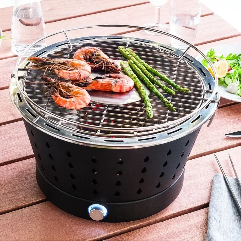 

Household smokeless barbecue grill stove washable with large capacity custom camping charcoal grill reusable portable for travel