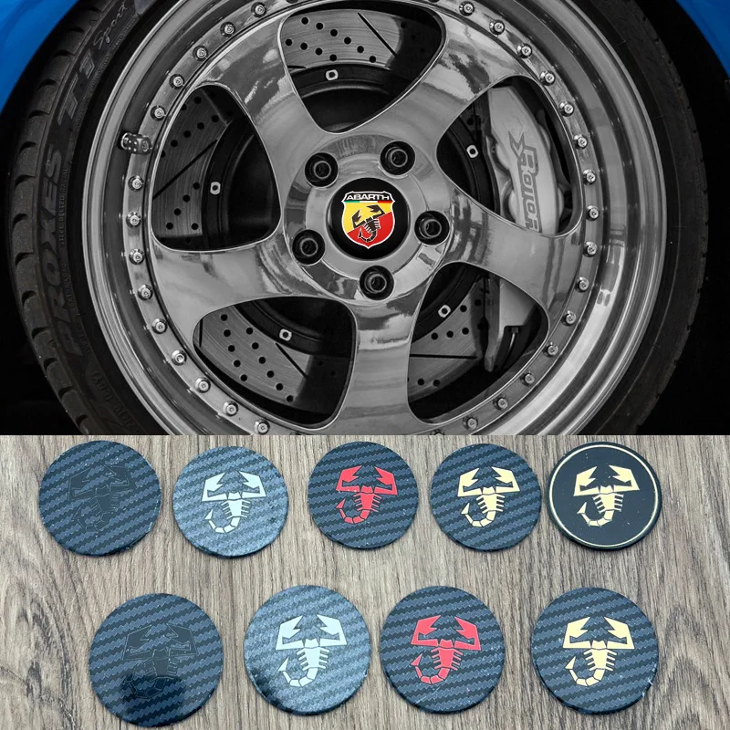 45-50mm tampa do cubo do centro da roda do carro emblema adesivo acessórios para fiat abarth 500 tipo fr punto ducato stilo pilalio bravo poco