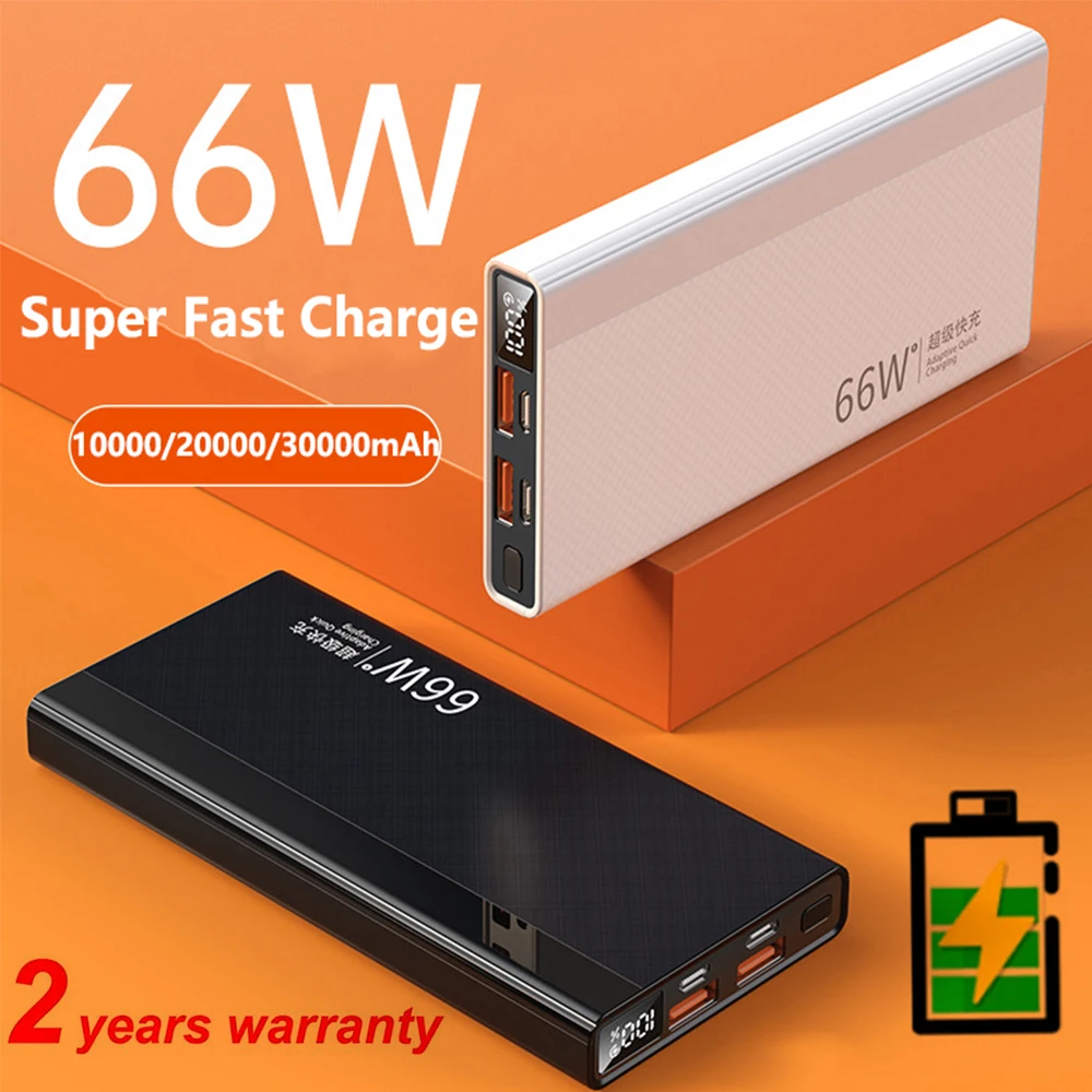 

JayoWade 30000mAh Power Bank 66W Super Fast Charging For iPhone 16 15 14 Huawei Xiaomi Samsung Battery Charger Newest Powerbank