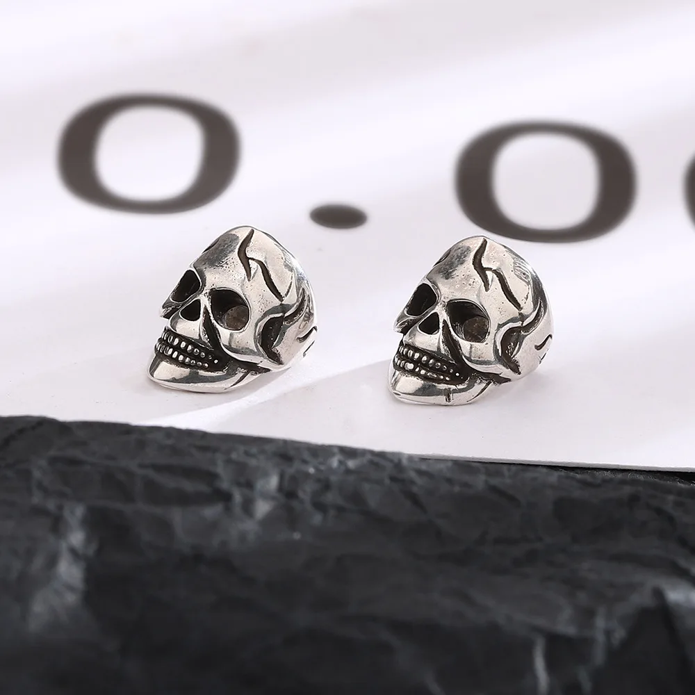 Vintage Persönlichkeit Schädel Ohrringe für Frauen Silber Farbe Punk-Stil keine Piercing Ohr manschette Halloween Schmuck Accessoires