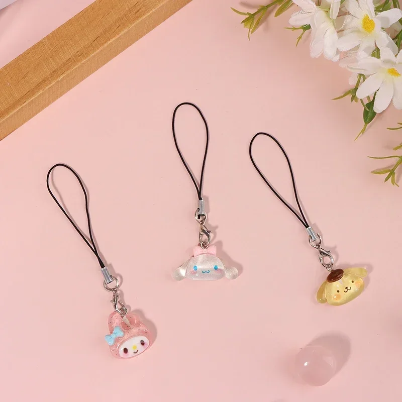 Transparent fine flash cute Sanrio pendant Pacha dog Yugui dog girl heart U disk bag hanging decoration lanyard