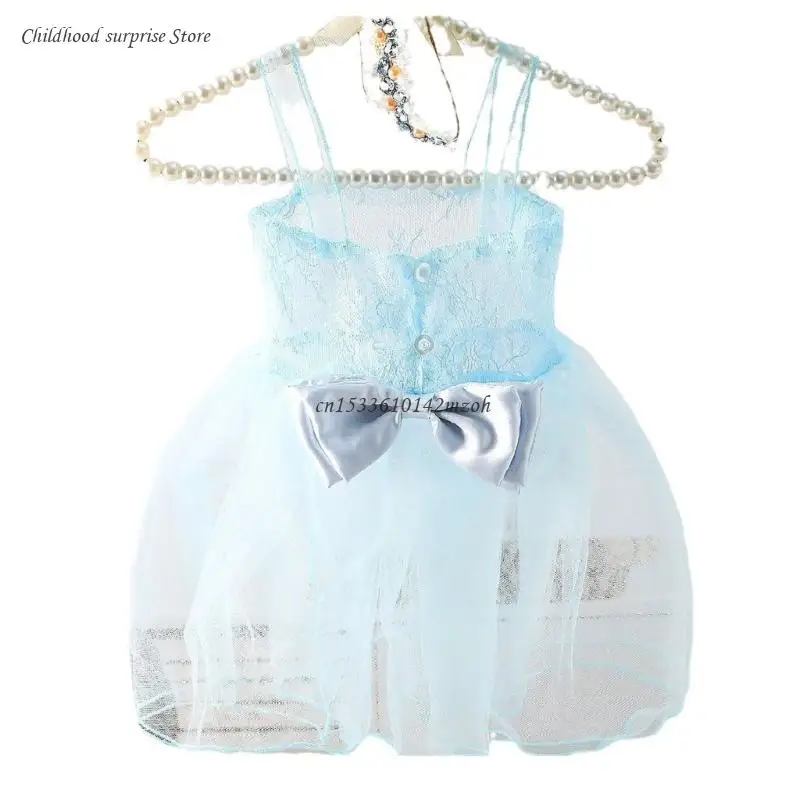 1 Set Bowknot Decor Newborns Photography Dress Sleeveless Dress & Pearl Headband Dropship