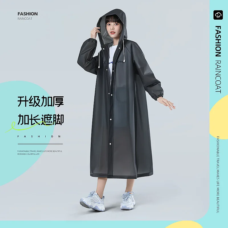 Women Man Raincoat Outdoor One Piece Thickened Waterproof Clothing Reusable Poncho Rainwear Camping Adult EVA Raincoat