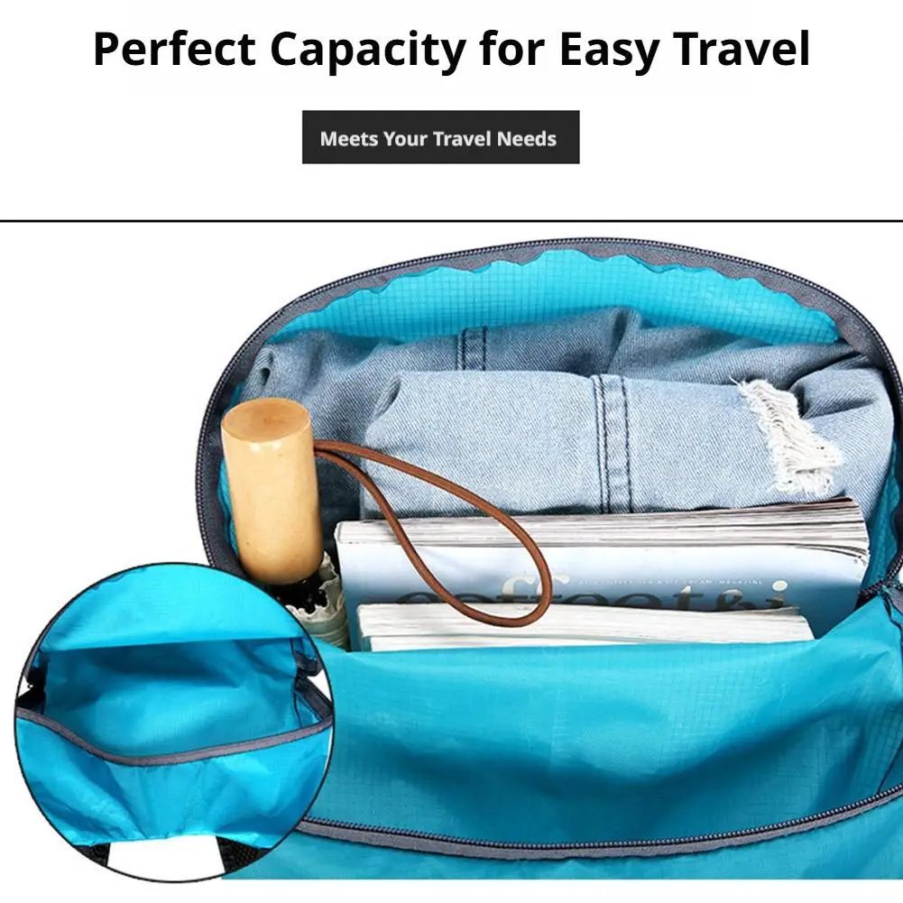 Outdoor Hiking Bag Lightweight Packable Backpack Foldable ultralight Travel Daypack Bag Waterproof Folding Pack for Women Men ﻿ view 3