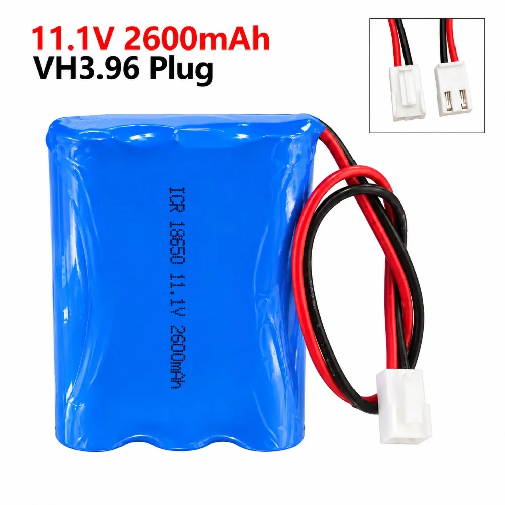 11.1V 2600mAh 18650 Rechargeable Lithium Battery Packs 3S1P Batteria for Fascia Gun Emergency Light Bluetooth Speaker Robot Toys