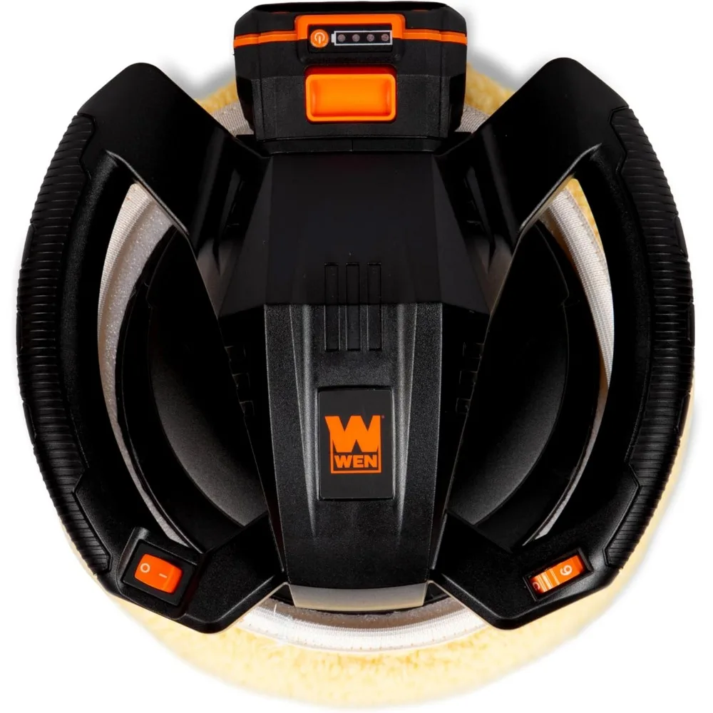 Kit lucidatrice e ceratrice orbitale wireless da 10 pollici con batteria da 2 Ah, caricabatterie e cofani