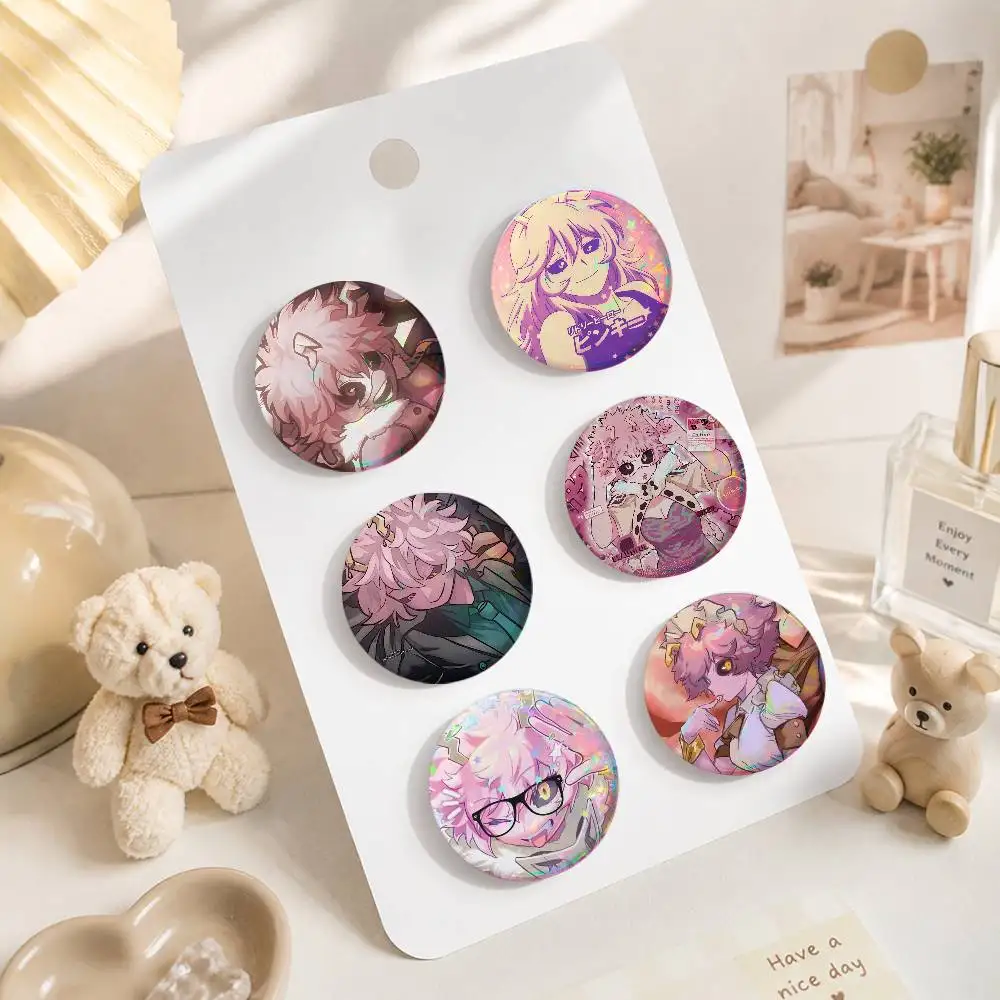 M-Mina A-Ashido Anime Round Badges, Brooches, Clothing Accessories, Birthday Gifts, Anime Conventions
