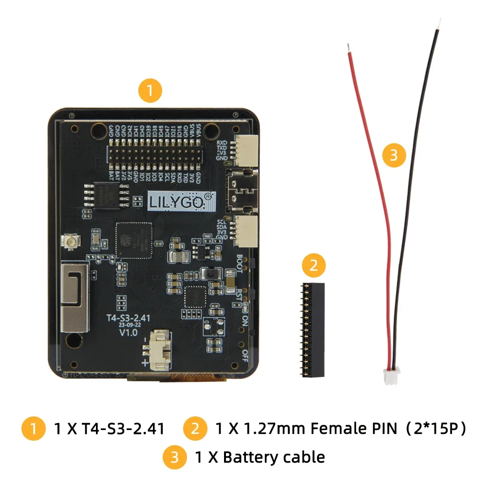 LILYGO T4-S3 ESP32-S3 مجلس التنمية 2.41 بوصة AMOLED شاشة تعمل باللمس شاشة RGB واي فاي وحدة بلوتوث