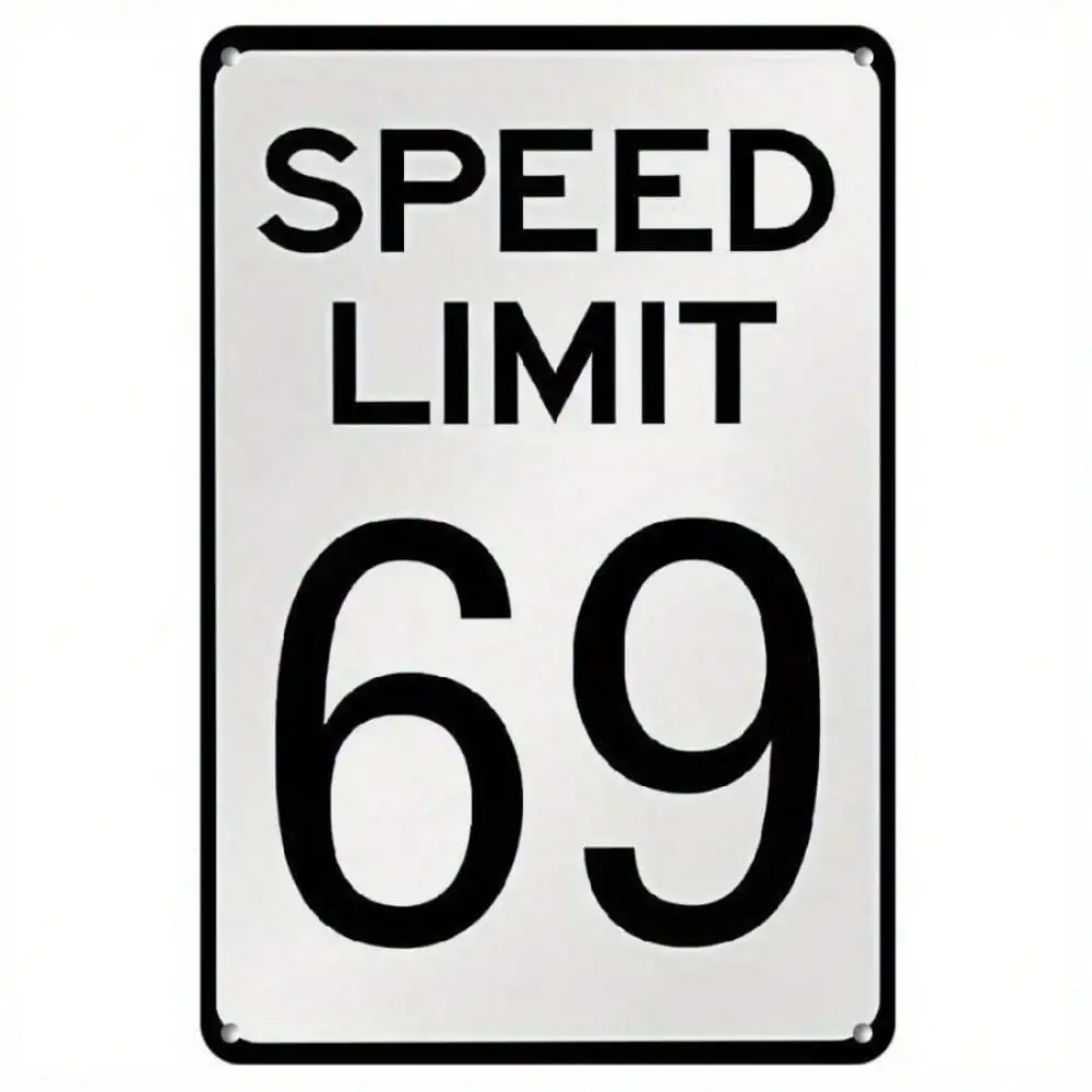 VIGOR Vintage Metal Wall Art 8x12 Inches Retro 69 Speed Limit Sign for Man Cave Garage Bar Weather-Resistant