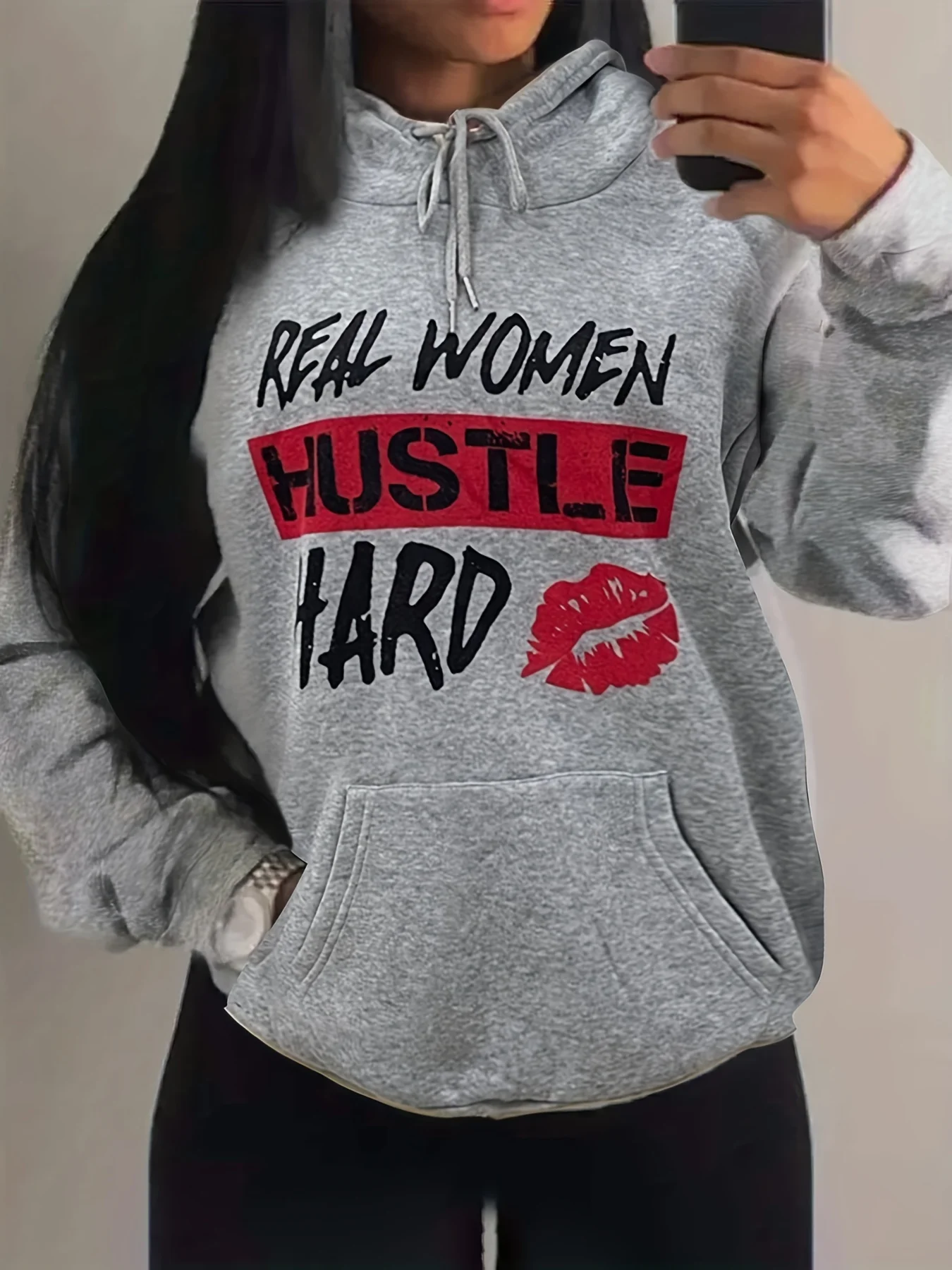 Felpa pullover con stampa casual da donna Design geometrico Manica lunga Girocollo Lavabile in lavatrice Vestibilità regolare per l'autunno