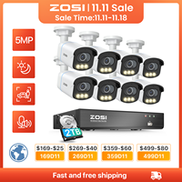 ZOSI 8CH 5MP POE CCTV Security Camera System Home Video Surveillance NVR Kit True Color Night Vision Outdoor IP Camera Set