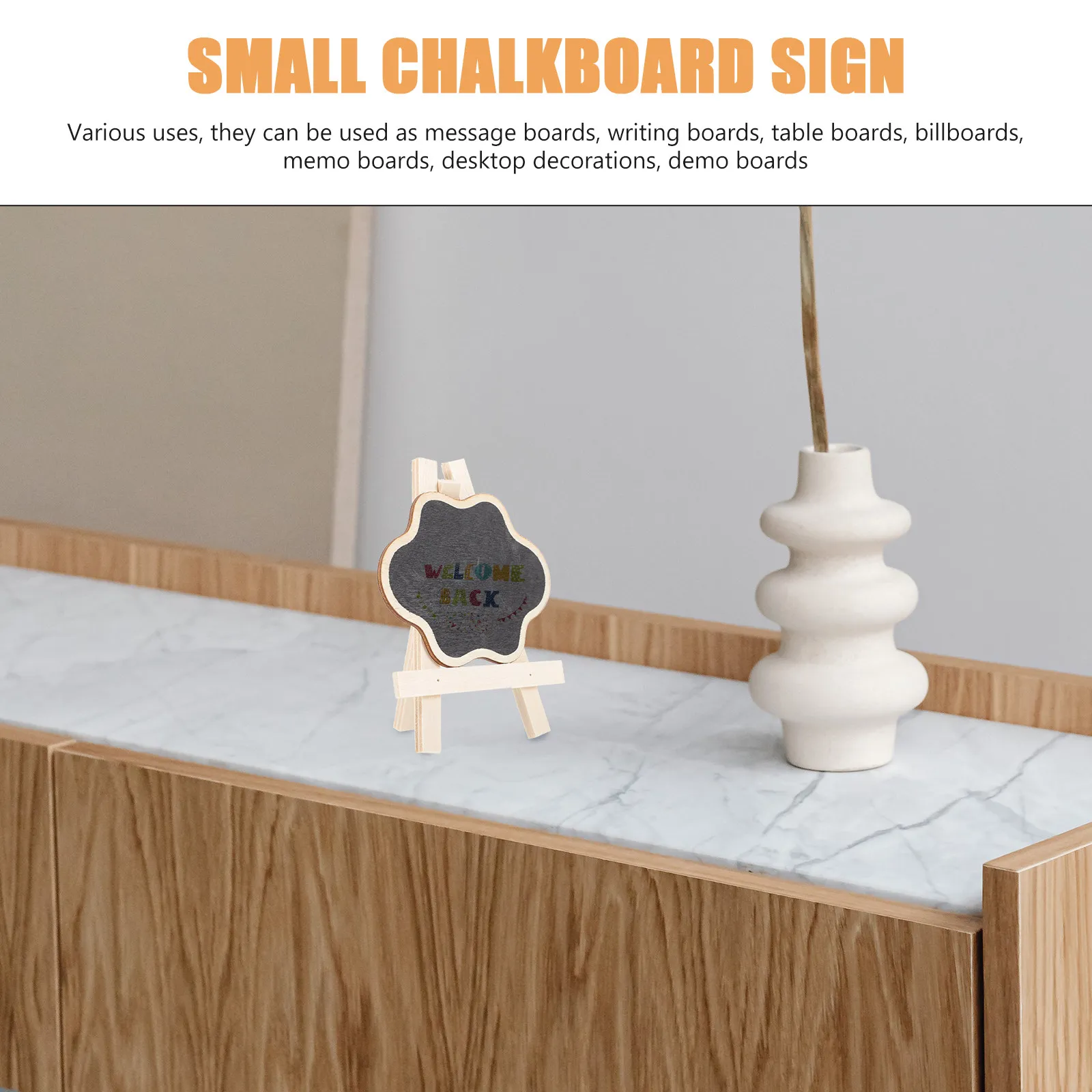 1Set Small Wooden Chalkboard Mini Blackboard for Home Office Bar Pub Menu Board Advertising Message Board Desktop Decoration